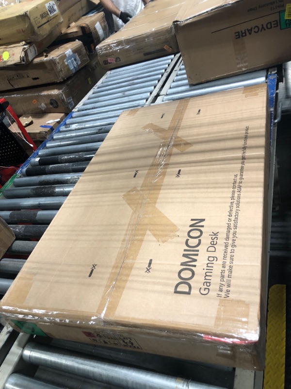 Photo 1 of DOMICON 42 Inch L Shaped Gaming Desk with DIY Pegboard, Computer Desk with Adjustable Monitor Stand, Power Outlets & LED Lights, Reversible Office Desk