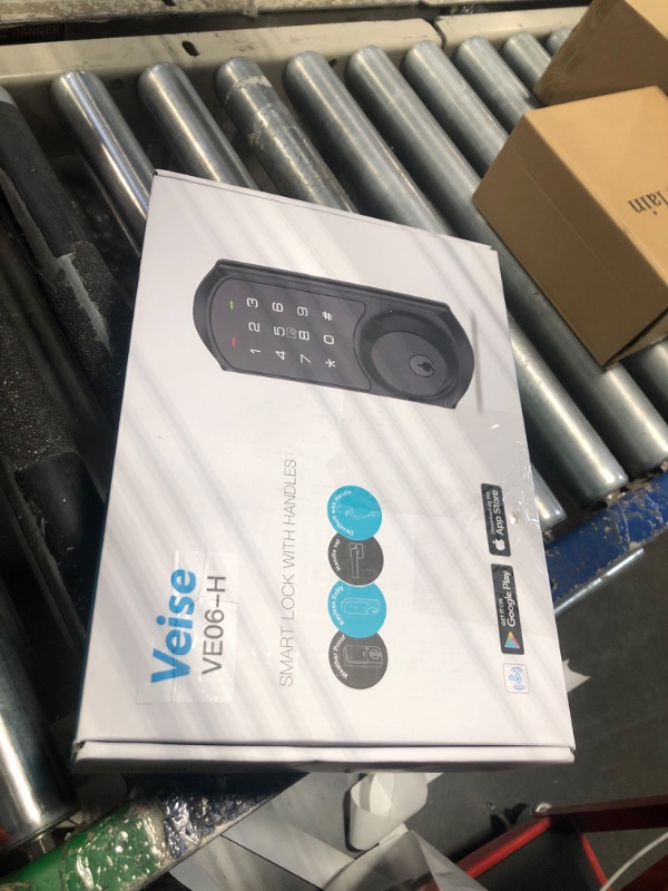 Photo 1 of Veise Smart Front Door Lock Set, App Control, Keyless Entry Deadbolt with Lever Handle, Electronic Digital Touchscreen Keypad, Auto Lock, Easy Install, Matte Black