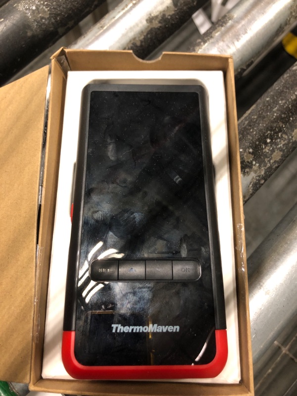 Photo 2 of ***Probe #1 broken / missing parts *** ThermoMaven Wireless Smart Bluetooth Meat Thermometer: Standalone Base, WiFi Unlimited Range, 6 Sensors with NIST Certified Accuracy, 2 Probes for BBQ, Grill, Oven, Smoker, Rotisserie (Red)