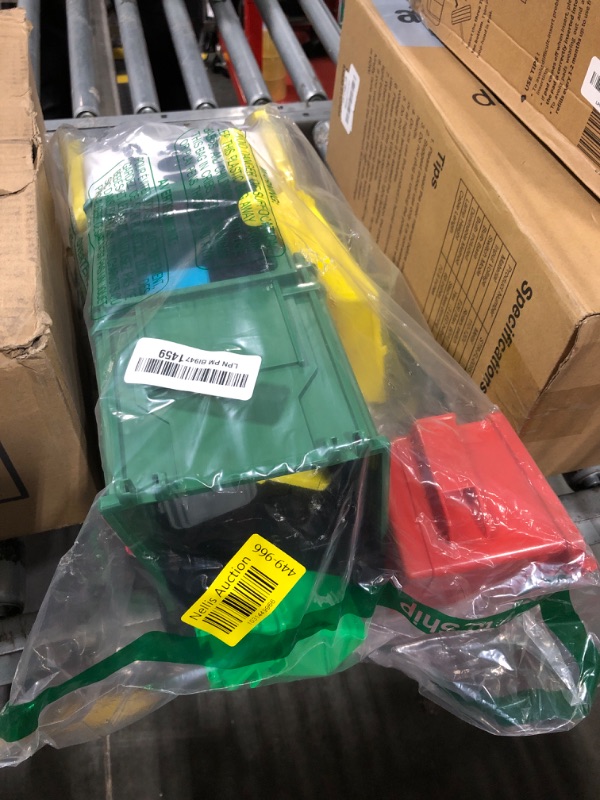 Photo 1 of JOYIN Large Friction Powered Garbage Truck Toy Set, Includes Dumpster, Trash Bins, and Learning Cards for Kids
