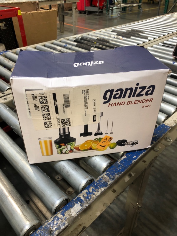 Photo 2 of **MISSING PIECES** Ganiza Immersion Blender, 6 in 1 Hand Blender Stainless Steel Blade, 15 Speed Stick Blender Electric, Immersion Blender Handheld with 800ml Mixing Beaker, 600ml Chopper, Whisk, Frother, Potato Masher