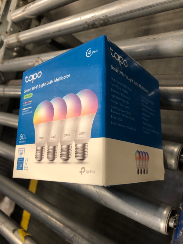 Photo 1 of TP-Link Tapo Smart Light Bulbs, 16M Colors RGBW, Dimmable, Compatible with Alexa and Google Home, A19, 60W Equivalent, 800LM CRI>90, 2.4GHz WiFi only, No Hub Required, Tapo L530E(4-Pack)