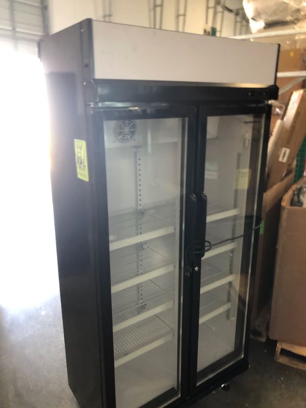 Photo 1 of **PARTS ONLY ** Hamilton Beach HBCBC2050 20.5 Cu Ft Commercial Glass Door Refrigerator-W:39.4" x L:23.2" X H: 79.3" (Black)
