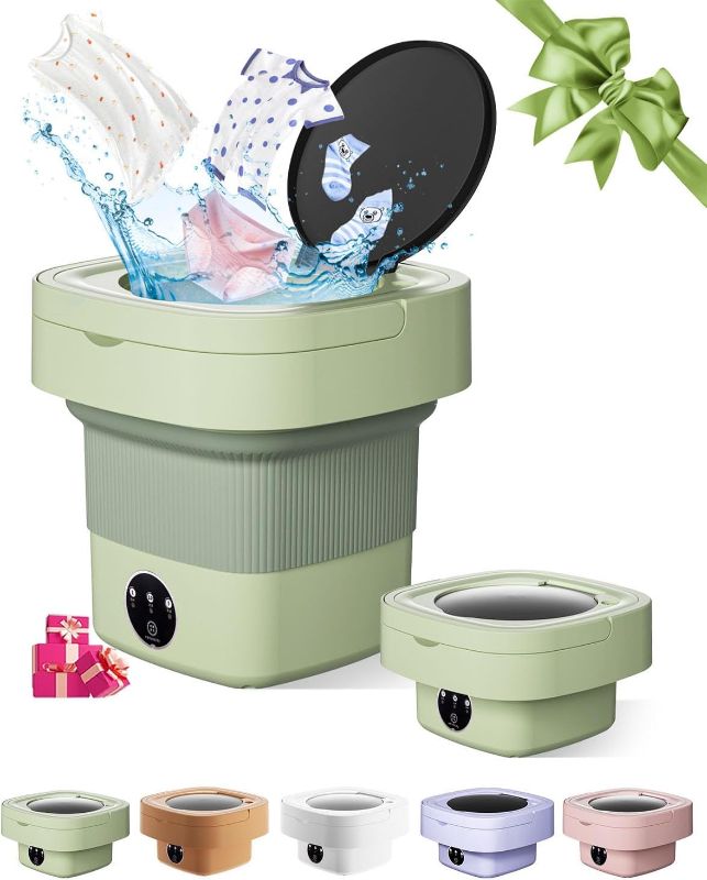 Photo 1 of ***STOCK PHOTO SIMILAR ITEM***Portable Washing Machine, 9L Mini Laundry Washer with 3 Modes Cleaning for Underwear, Baby Clothes, Sock, Small Delicates. Foldable Washer and Dryer Combo for Apartment, Home, Hotel, Camping,RV(Green)
