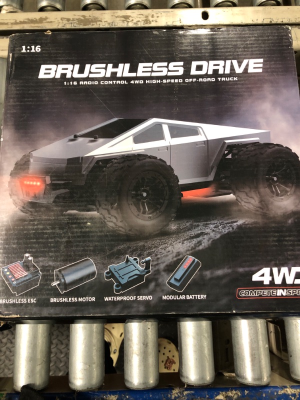 Photo 2 of 1:16 Brushless RC Car Remote Control Cybertruck for Adults, Max 45mph 4WD High Speed Off-Road Remote Control Cars for Teens Kids Gifts, 2.4GHz Pick-up Electric Vehicle RC Truck Toys Presents Ages 8+