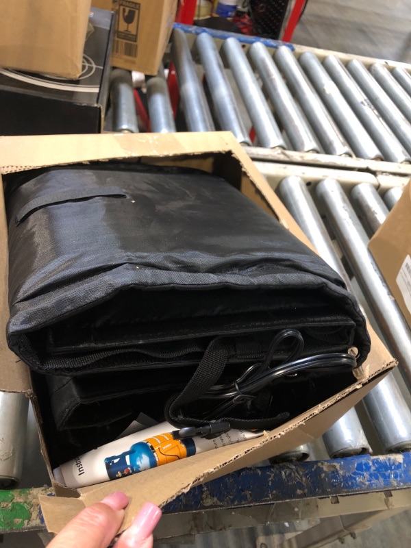 Photo 1 of 2 Pack Propane Tank Heater Blanket Gas LP Cylinder Tank Heater with Thermostat Temperature Adjustment 41-122 °F, Fit for 5-40LB Propane Tank Produce Maintain Heat Propane Tank Warmer Blanket (Black)