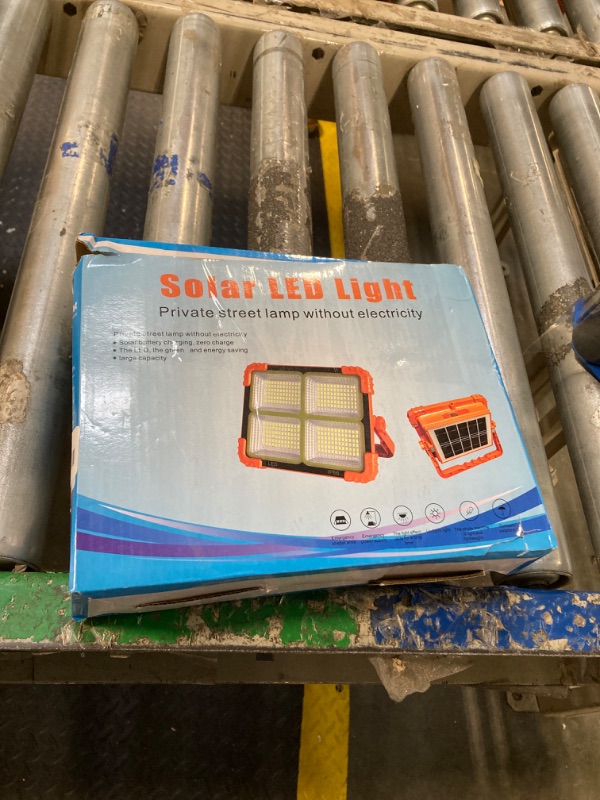 Photo 1 of 100W LED Solar Work Light, 466 LED 10000LM Magnetic Worklight with 5 Modes, 12000mAh Battary Rechargeable, IP66 Waterproof Portable Solar Outdoor Working Light for Emergency, Repair, Camping