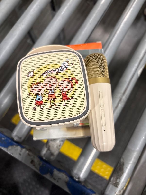 Photo 1 of Mini Karaoke Machine with 2 Wireless Microphones: HWWR Portable Karaoke Machine with LED Lights, Kids Christmas Brithday Gifts, Toys for Girls Boys Age 3,4,5,6,7,8,9,10,11,12+ Home Party