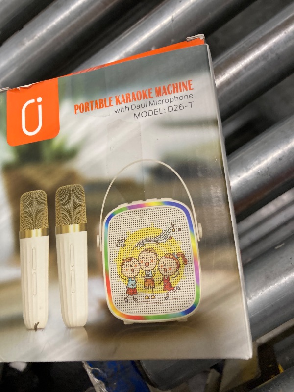 Photo 1 of Mini Karaoke Machine with 2 Wireless Microphones: HWWR Portable Karaoke Machine with LED Lights, Kids Christmas Brithday Gifts, Toys for Girls Boys Age 3,4,5,6,7,8,9,10,11,12+ Home Party