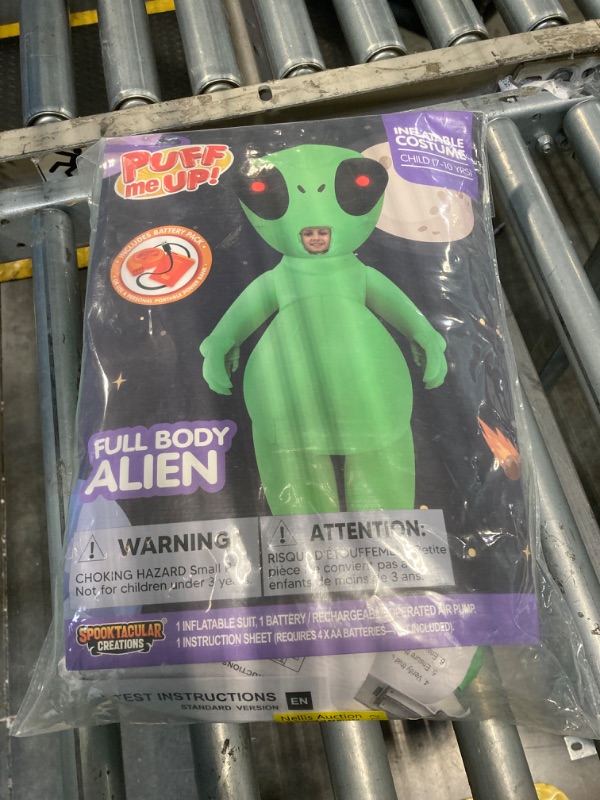Photo 1 of Spooktacular Creations Kids Inflatable Costumes with Light Up Eyes, Full Body Alien Blow Up Costumes, Green Inflatable Costumes for Halloween Costume Cosplay Alien Themed Parties