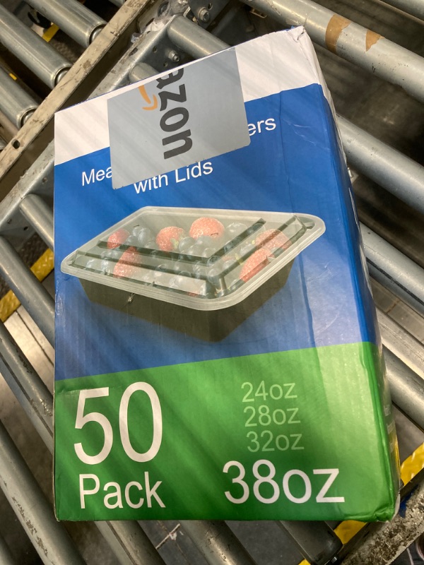 Photo 1 of Dealusy 50 Pack (100-Piece) 38 oz Meal Prep Containers Reusable with Lids, Sturdy Leakproof & Food Safe, Microwave, Freezer, Dishwasher Safe Food Prep Containers, To Go Take Out Plastic Food Storage