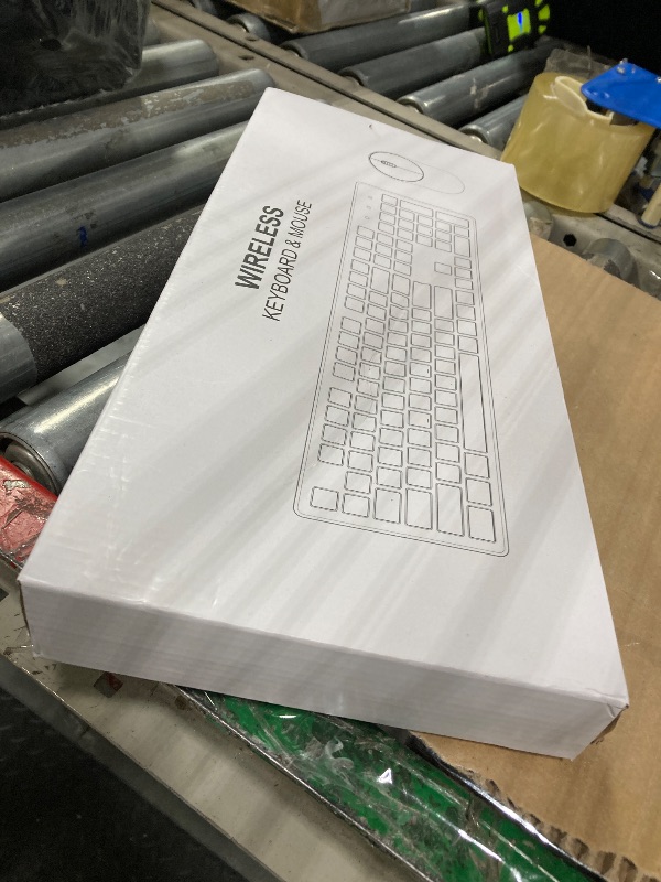 Photo 1 of Wireless Keyboard and Mouse, WisFox Full-Size Wireless Mouse and Keyboard Combo, 2.4GHz Silent USB Wireless Keyboard Mouse Combo for PC Desktops Computer (Ivory White)