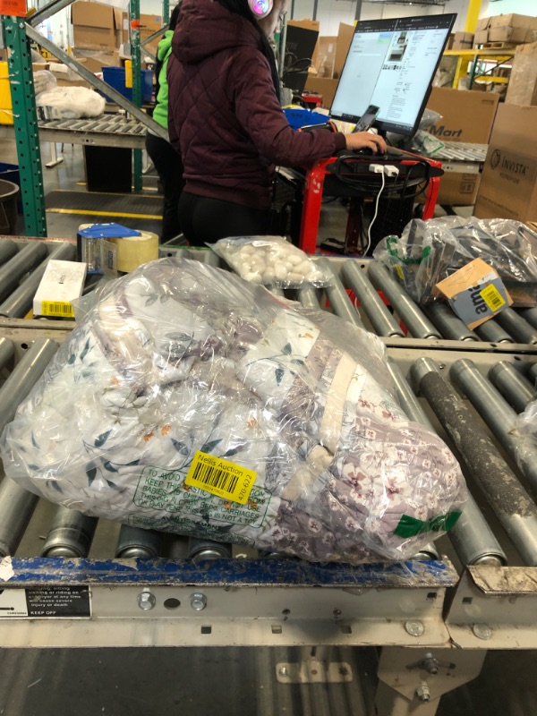 Photo 1 of Whale Flotilla Reversible Patchwork Quilts King Size, Lightweight Boho Printed Bedspreads Coverlets Quilt Bedding Set with 2 Pillow Shams for All Seasons, Light Grey