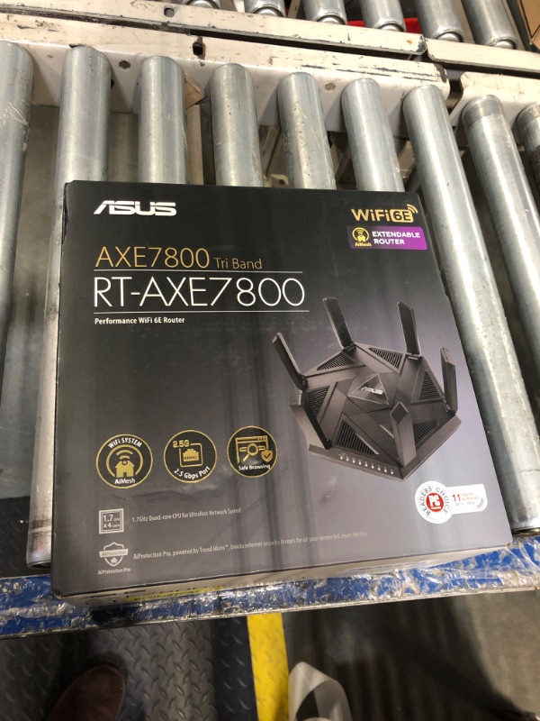 Photo 1 of ASUS RT-AXE7800 Tri-band WiFi 6E (802.11ax) Router, 6GHz Band, ASUS Safe Browsing, Upgraded Network Security, Instant Guard, Built-in VPN Features, Parental Controls, 2.5G Port, AiMesh Support