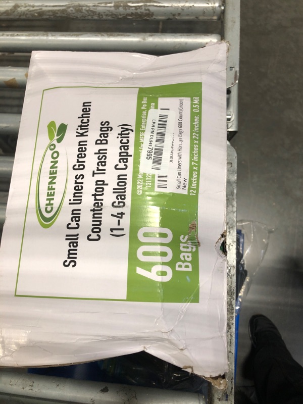 Photo 2 of ***damage box**T-shirt Biodegradable Green Plastic Bag (600 ct.) Small Can Liners Thank You Grocery Shooping Size Doggy Poop Bags Compatible with Arm & Hammer Swivel Bin & Rake pooper scooper Multipurpose Bags