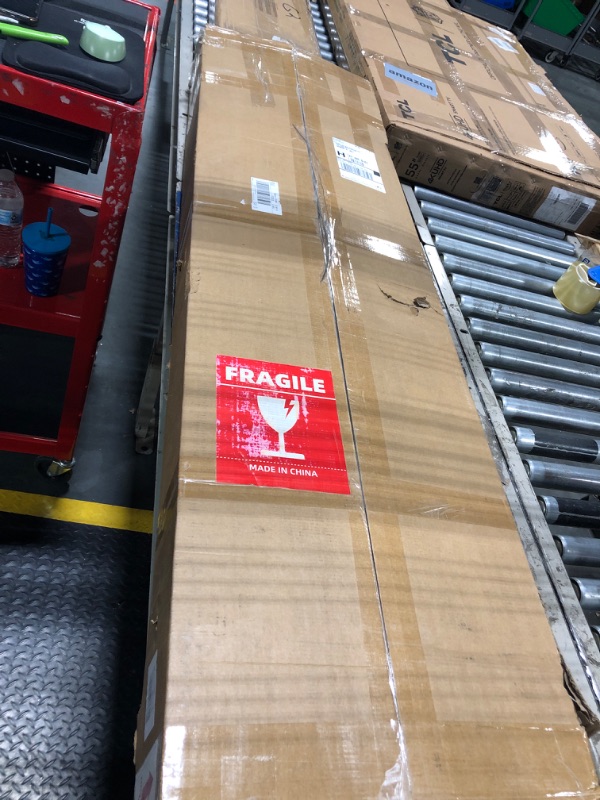 Photo 1 of LFT HUIMEI2Y Glass Display Cabinet 4-Shelf with Door and Lock, Curio Cabinets Upgraded Quick-Install Style Tempered Glass Floor Standing Bookshelf for Bedroom, Living Room 65”x 17”x 14” Black