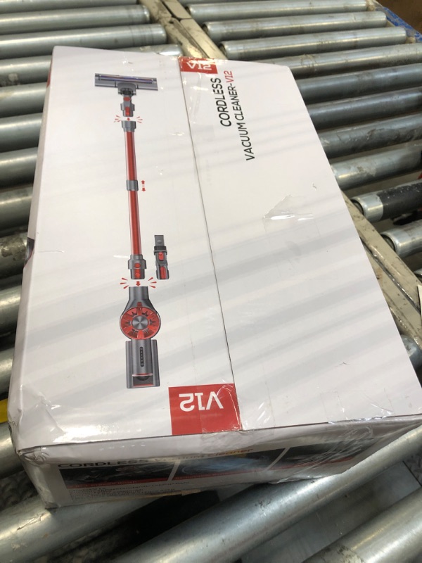 Photo 1 of Cordless Vacuum Cleaner, Rechargeable Stick Vacuum has 2 Adjustable Suction, 80,000PRM Powerful Motor, and 500ML Dust Cup, Wireless Vacuums for Home (Fig Red)