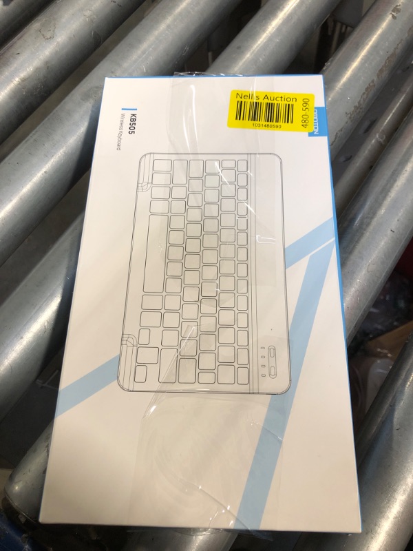 Photo 1 of OMOTON Bluetooth Keyboard, Wireless Rechargeable Keyboard for iPad, iPad Pro, iPad Mini, iPad Air with Illuminated LED (White)