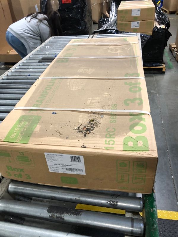 Photo 1 of ***only BOX 3 of 3, no other 2 BOXES*** Skywalker Trampoline Outdoor Jump N' Dunk 8 FT, 12 FT, 15 FT, Round Outdoor Trampoline with Net, Trampoline Mat, and Basketball Hoop for Trampoline, ASTM Approval, 800 LBS Weight Capacity - Blue