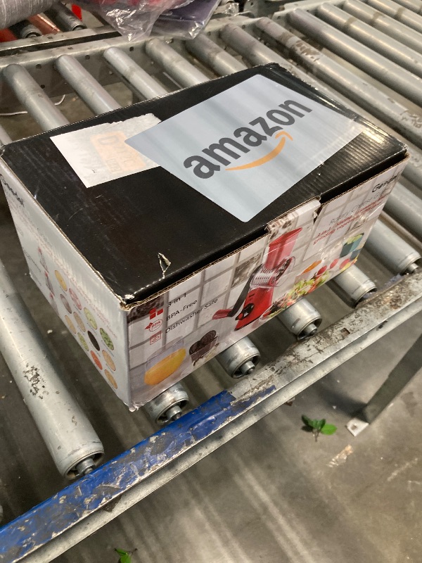 Photo 1 of Geedel Rotary Cheese Grater, Kitchen Mandoline Vegetable Slicer with 3 Interchangeable Blades, Easy to Clean Rotary Grater Slicer for Fruit, Vegetables, Nuts