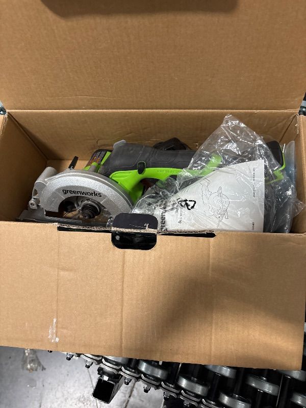 Photo 1 of **USED**Greenworks 24V 4-1/2" Compact Circular Saw, 6500 RPM Brushless Mini Circular Saw,2.0Ah Battery and Compact Charger Included