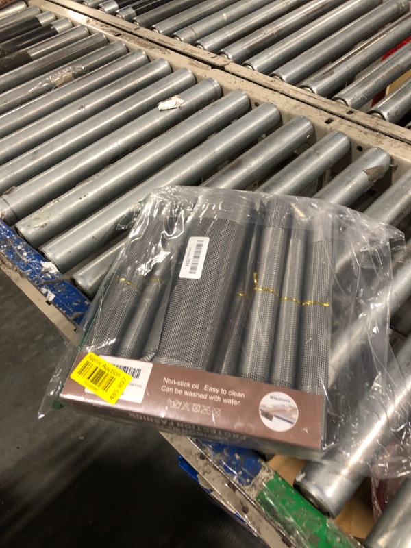 Photo 1 of Placemat, Stain Resistant PVC Table Mats Non-Slip Coffee Mats,Crossweave Woven Vinyl Heat Resistant Kitchen Tablemats for Dining Table (Silver-Gray, 6 placemats and 1 Table Runner)