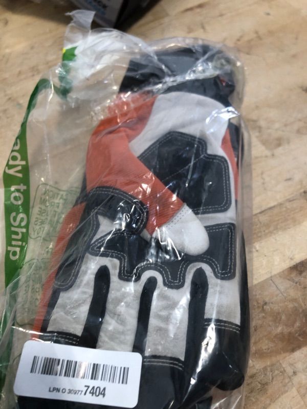 Photo 2 of ***USED***
Vgo 1Pair Chainsaw Gloves, 12-Layer Chainsaw Protection on Left Hand Back, Safety Leather Work Gloves, Mechanic Gloves (L,Orange, GA8912)