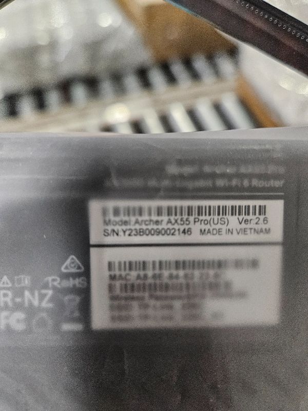 Photo 2 of **UNABLE TO TEST**
TP-Link AX3000 WiFi 6 Router (Archer AX55 Pro) - Multi Gigabit Wireless Internet Router, 1 x 2.5 Gbps Port, Dual Band, VPN Router, OFDMA, MU-MIMO, USB Port, WPA3, Compatible with Alexa