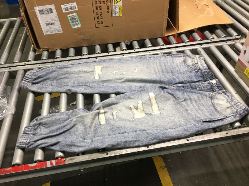 Photo 2 of ***SIZE XL*** [BLANKNYC] Womens French Terry Distressed Printed Denim Jogger, Comfortable & Stylish Pants, Blue, X-Large US