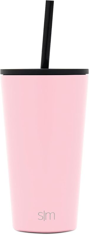 Photo 1 of ***STRAW MISSING*** Simple Modern Insulated Tumbler with Lid and Straw | Iced Coffee Cup Reusable Stainless Steel Water Bottle Travel Mug | Gifts for Women Men Her Him | Classic Collection | 24oz | PINK