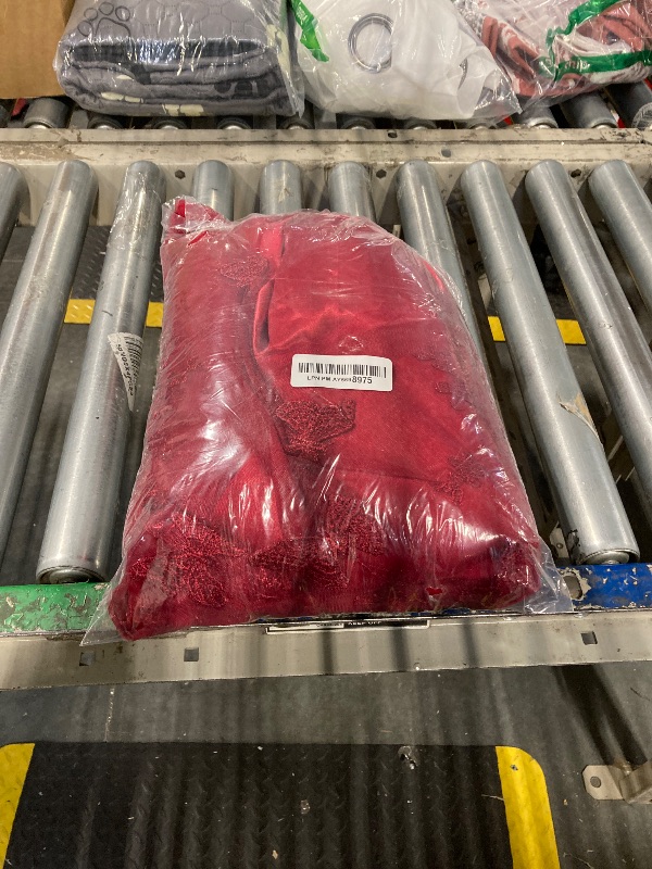 Photo 1 of PEIYJYUSP Wine Red Plus Size Prom Dress Long Tulle Wedding Dresses for Women 3D Flower Lace Appliques Formal Party Dress 2024 US12