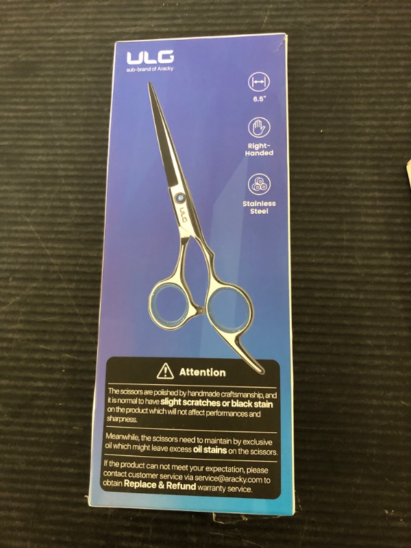Photo 1 of Hair Cutting Scissors, ULG Hair Shears, Professional Haircut Scissors, Japanese Stainless Steel Barber Scissors, Hair Trimming Razor Edge Scissor 6.5 inch Hair Scissors for Hairdressing, Home, Salon

