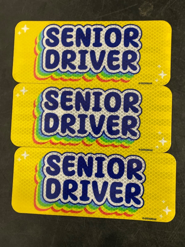 Photo 1 of GEEKBEAR [Signature] Senior Driver Car Magnet - Geekbear Line - Rectangular 8.7 x 3.5 in (1, Mint)