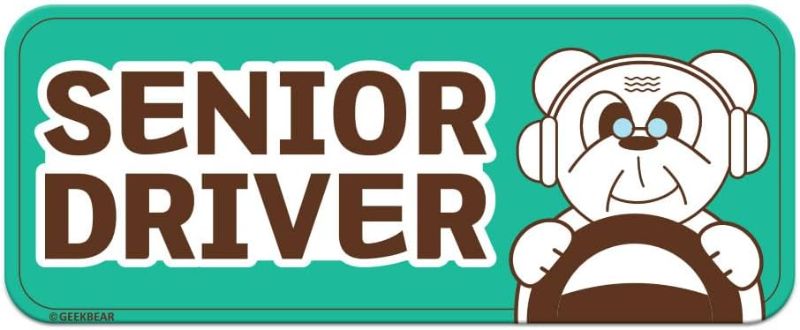 Photo 1 of GEEKBEAR [Signature] Senior Driver Car Magnet - Geekbear Line - Rectangular 8.7 x 3.5 in (1, Mint)