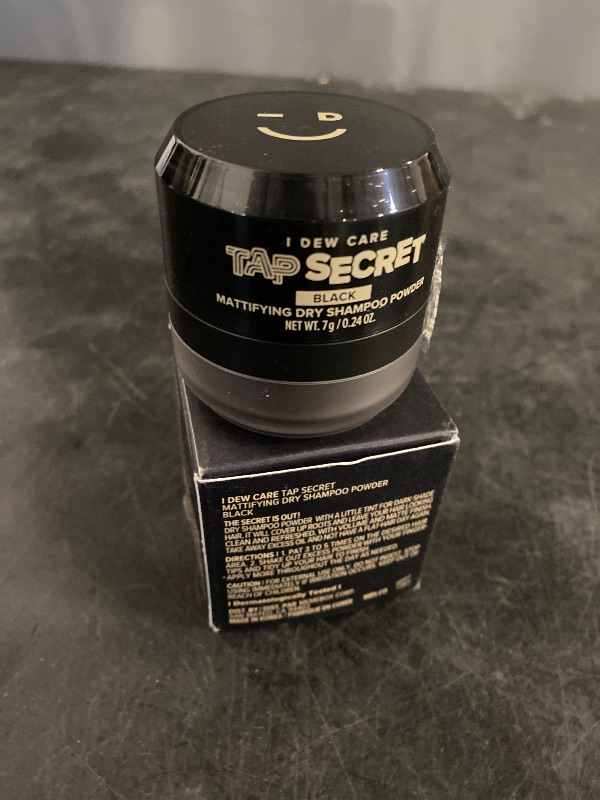 Photo 1 of I DEW CARE Biotin Clarifying Dry Shampoo - Tap Secret Black | Strengthening & Volumizing, Powder Type, Refillable, Travel size, Non-aerosol, Brunette, Korean Ginseng, 0.24 Oz
