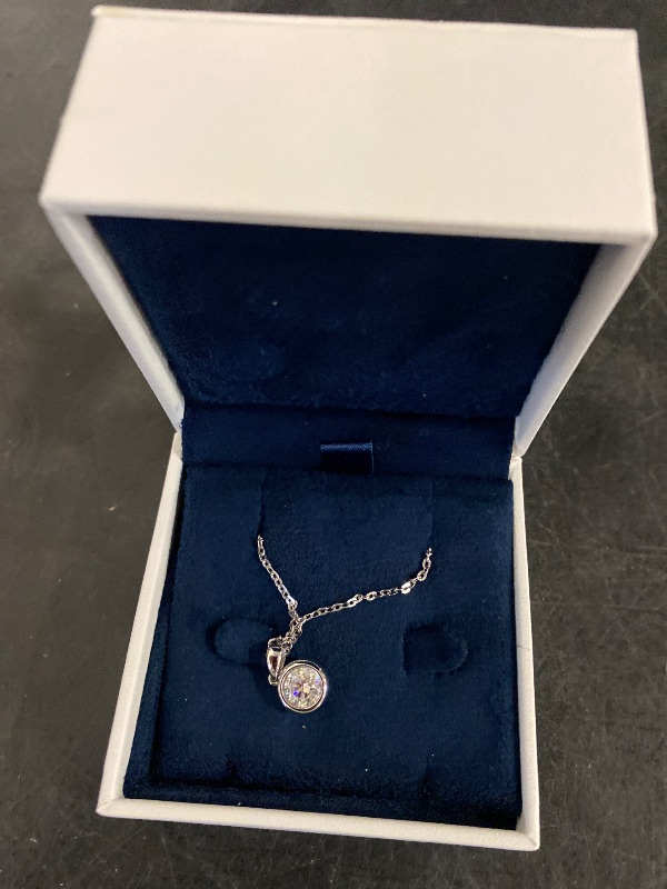 Photo 1 of Moissanite Necklace for Women Solitaire Bezel Pendant Sterling Silver Lab Created Gem Jewelry for Her Gift for Mothers Day Wedding Anniversary Birthday to My Wife Daughter Mom Grandma Girlfriend