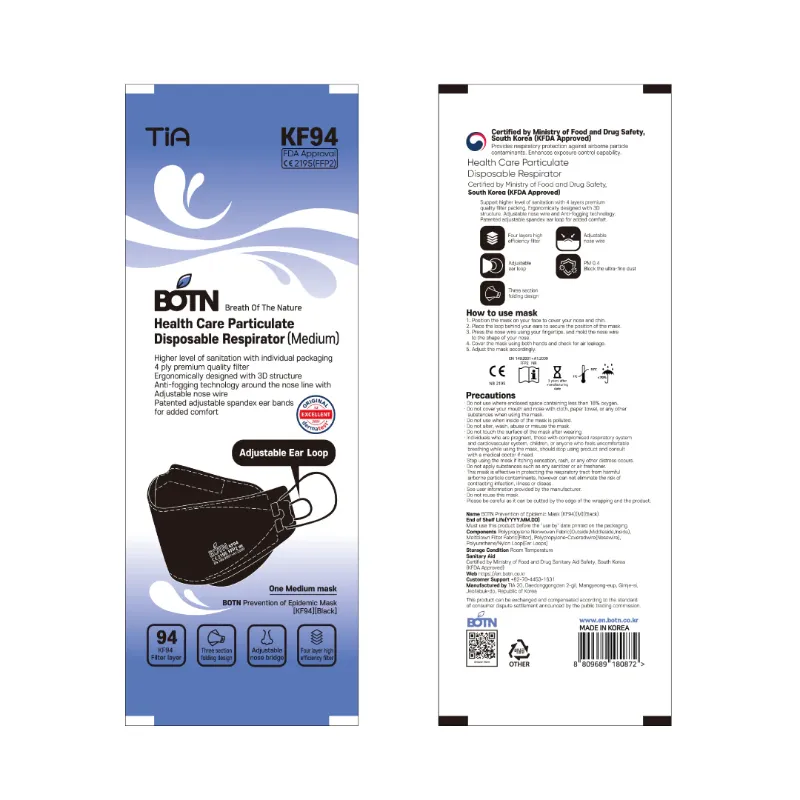 Photo 1 of BOTN KF94 Medium / Black Disposable Respirators