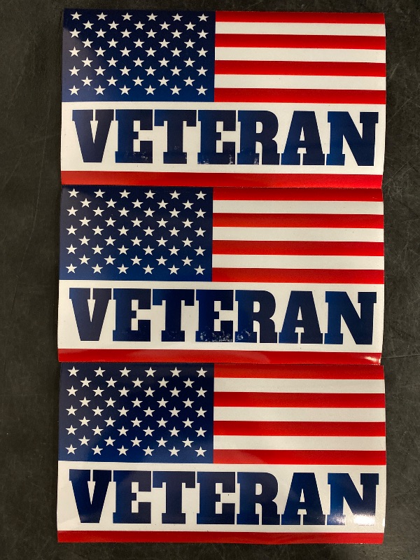 Photo 1 of GEEKBEAR American Flag Veteran Car Magnet (Flag, 3 Pack) - Reflective Waterproof Magnetic Sign - 7 x 4 in