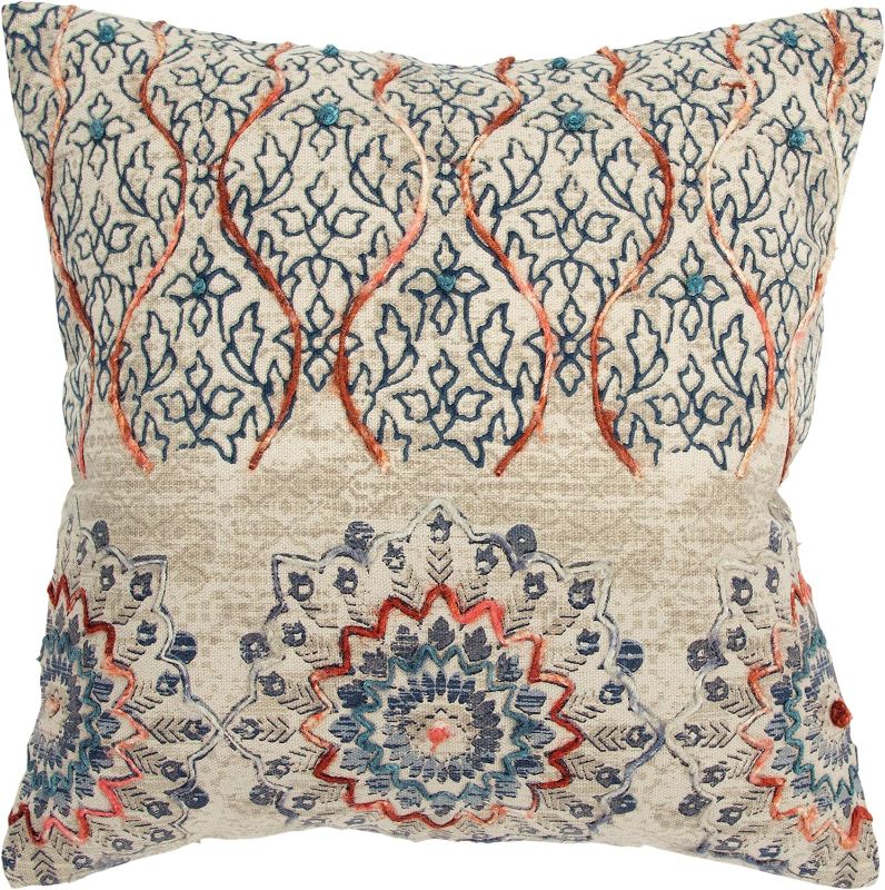 Photo 1 of Medallion 20" x 20" Cotton Pillow Cover in Natural