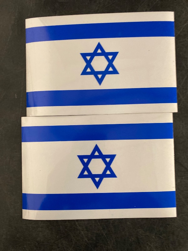 Photo 1 of GEEKBEAR National Flag Car Magnet (Israel, 2 Pack) - Reflective Waterproof Durable Magnetic Sign - 6 x 4 in