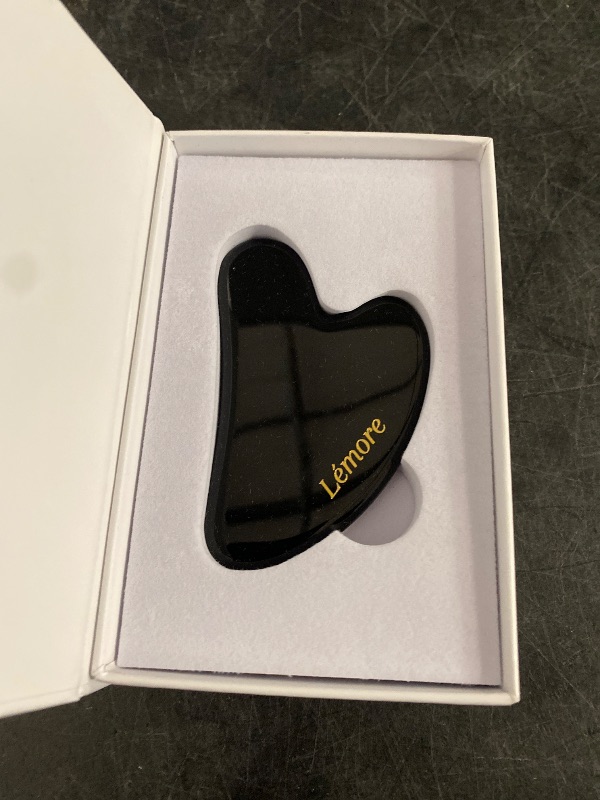 Photo 1 of Beauty Gua Sha Facial & Acupressure Massage Tool - Natural Anti-Aging Solution for Women & Men - for Face, Neck & Body - Obsidian Gua Sha Tool