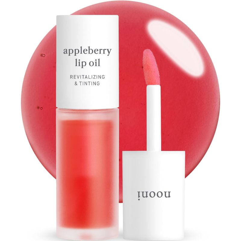 Photo 1 of NOONI Korean Vegan Appleseed Lip Oil - Appleberry | Long-Lasting, Moisturizing, Plumping, Revitalizing for Dry Lips, Waterproof, No Peel Off, Hydrating, Nourishing Crystal Clear, 0.12 FL Oz