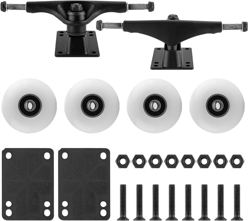 Photo 1 of Skateboard Truck,Skateboard Wheels 52mm Suitable for Skateboarders,Fits 7.5-8" Deck Skateboard Bearings,Skateboard Pads,Durable Skateboard Hardware Combo Starter Kit