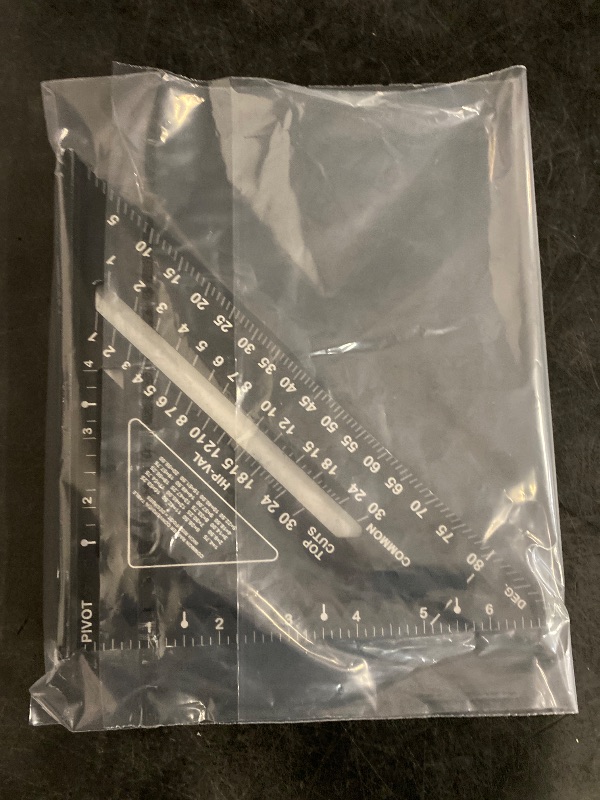 Photo 1 of Johnson Level & Tool 1904-0700 Johnny Square Professional Easy-Read Aluminum Rafter Square, 7", Black, 1 Square