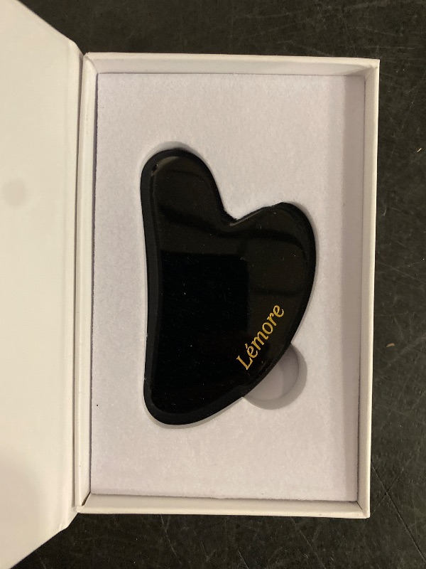 Photo 1 of Beauty Gua Sha Facial & Acupressure Massage Tool - Natural Anti-Aging Solution for Women & Men - for Face, Neck & Body - Obsidian Gua Sha Tool