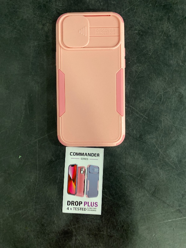 Photo 1 of iPhone 13 Pro Max Heavy Duty Protection Case with Camera Slide Cover Screen Protector, Wireless Charging Case Compatible for Apple iPhone 13 Pro Max 6.7 inch, Pink