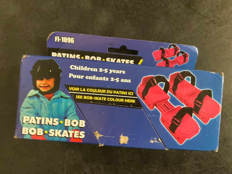 Photo 1 of 1 Pair Toddler Ice Skates- Adjustable Kids Ice Skates- Double Runner Ice Skates with Strap Fastening for Toddlers, Kids, Junior Skater