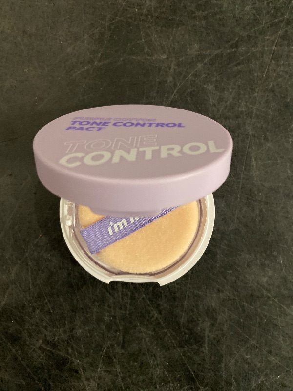 Photo 1 of I'M MEME Compact - Purple Cotton Tone Control Pact | Korean Pressed Setting Powder With Berry Complex, Mineral, Translucent, for Blurring Effect, Makeup Compact, Easter Basket Stuffers, 0.35 Oz
