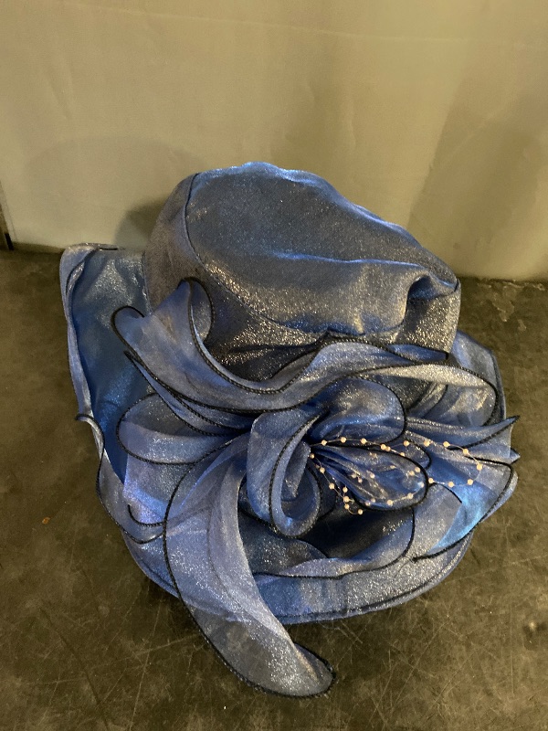 Photo 1 of Church Fascinator Wedding Tea Party Derby Hats for Women Flower Wide Brim Sun Hat
