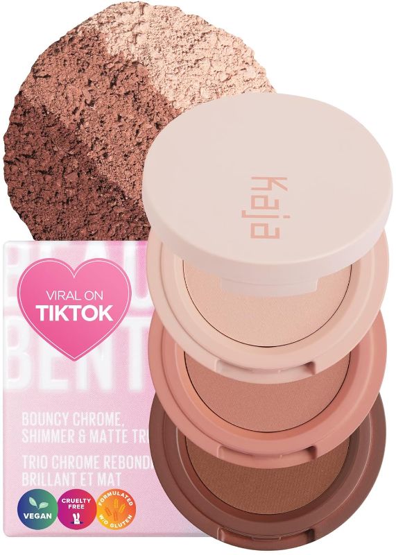 Photo 1 of Kaja Beauty Bento Collection - Bouncy Eyeshadow Trio | Burnt Sandy Brown Tones, Travel Size, 13 Velvet Dream, 2019 Allure Best of Beauty Award, Easter Basket Stuffers, 0.03 Oz